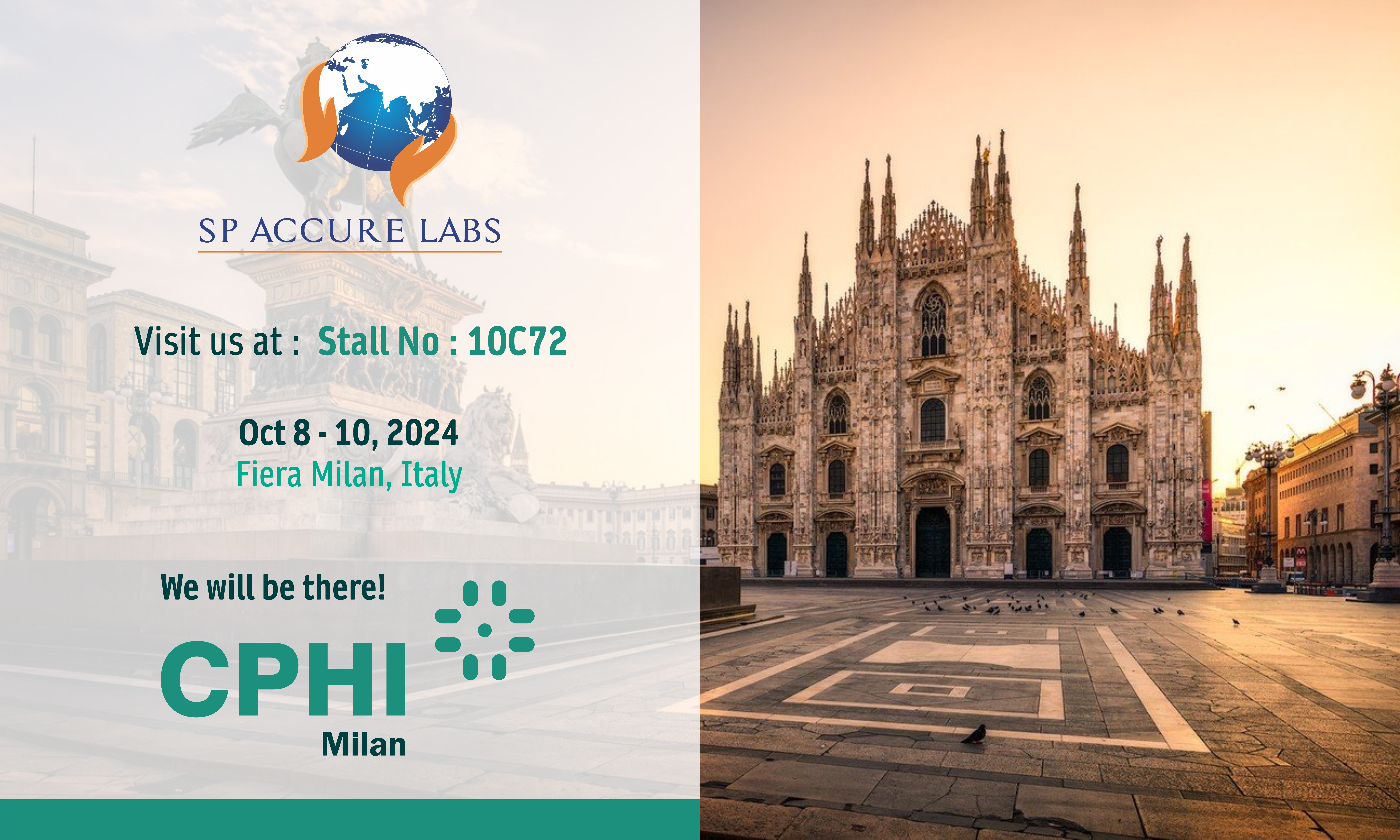 CPHI Milan 2024 Visit us at Stall No. 10C72 (Fiera Milan) Italy